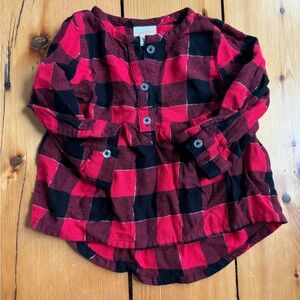 Baby red plaid shirt 12m